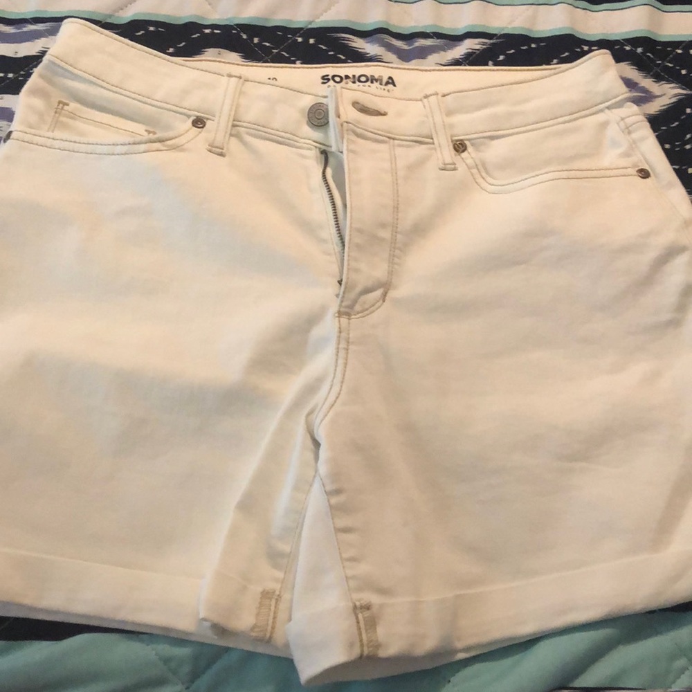 White denim shorts